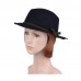 VBIGER Bowler Hat Fedora Woolen Hats Flat Brim Derby Hats For  Black  eb-09828751